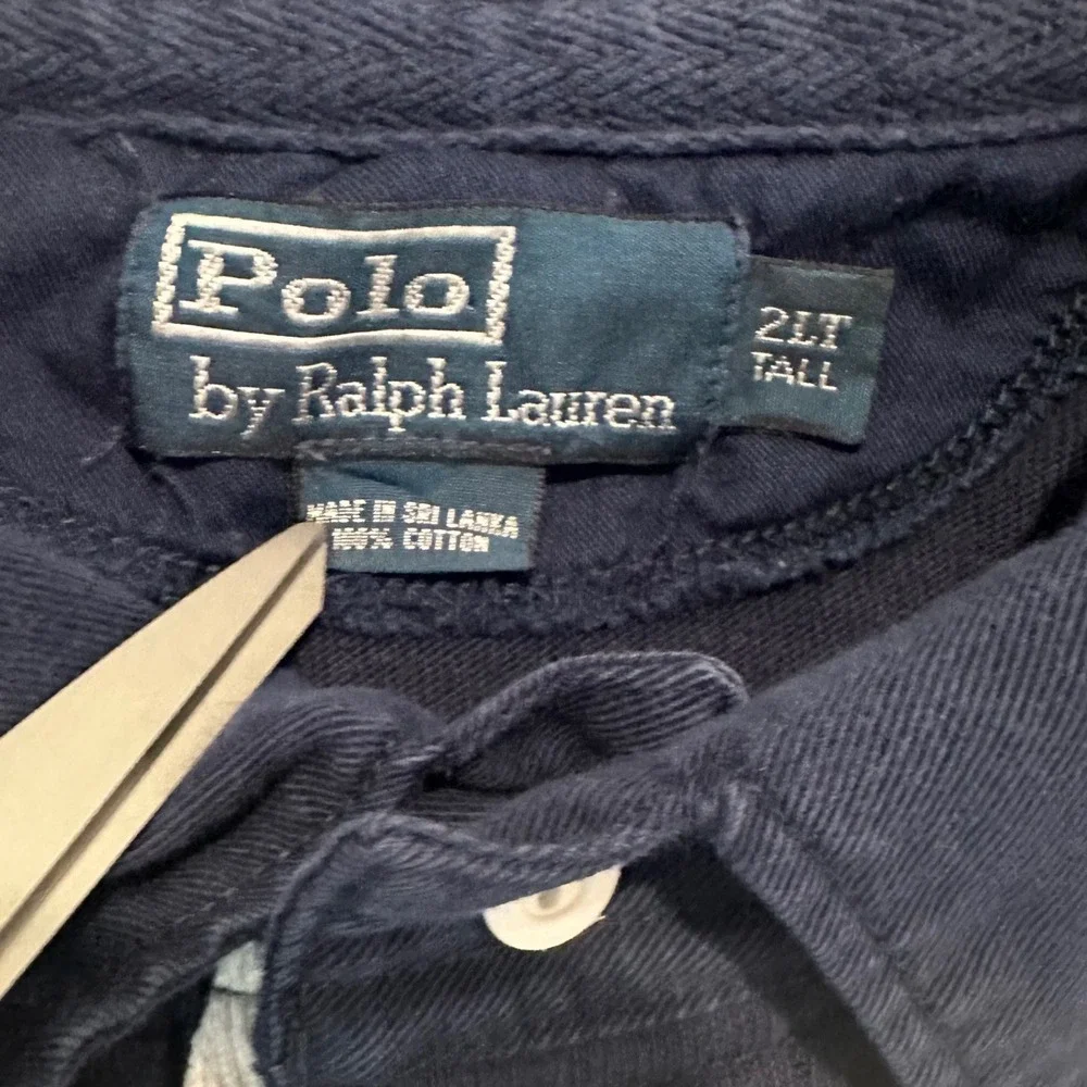 Polo Ralph Lauren Rugby Polo Shirt Mens 2LT 2XLT Big Tall Navy White Striped